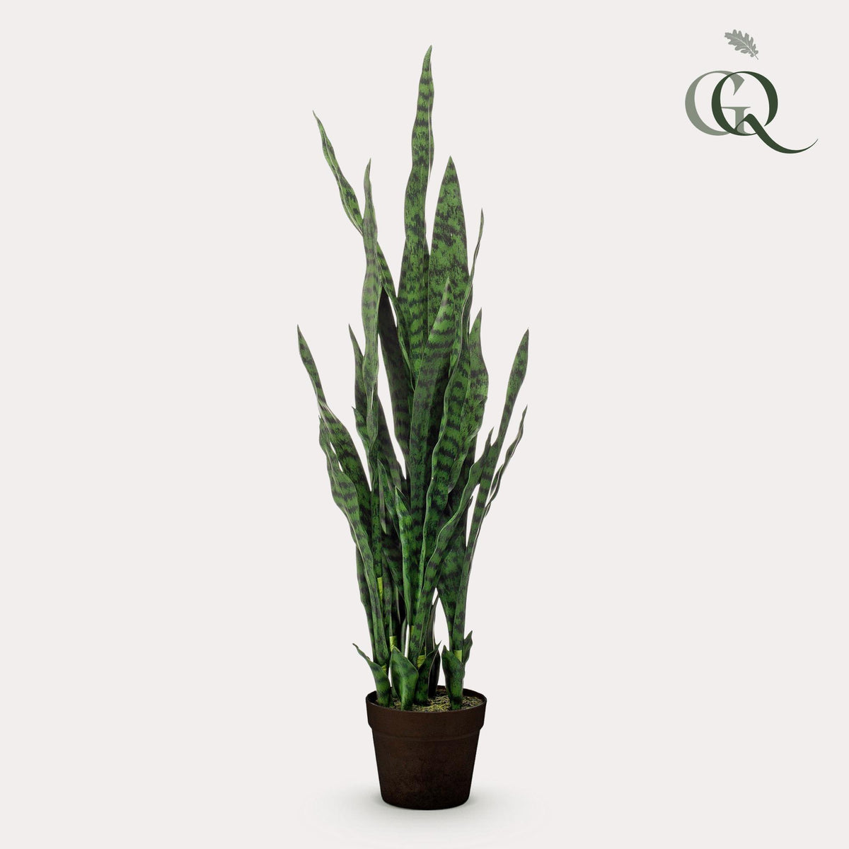 Kunstpflanze Sansevieria ‘Black Coral’ von Everspring, 97 cm große Frauenzunge, realistische grüne Pflanzen-Dekoration