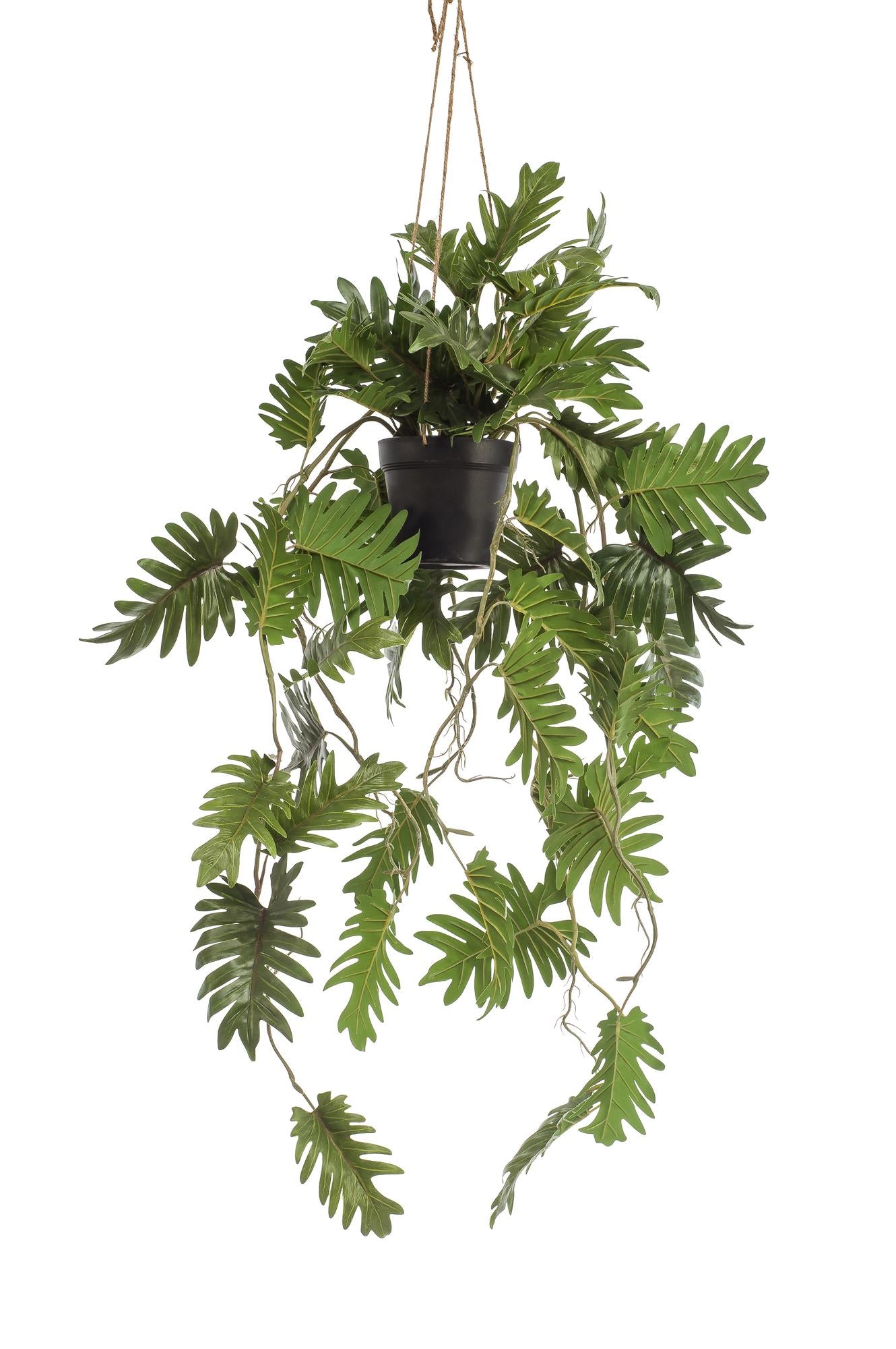 Täuschend echte hängende Kunstpflanze Philodendron von Everspring, 80 cm lang, detaillierte grüne Blätter, ideal für Dekoration.