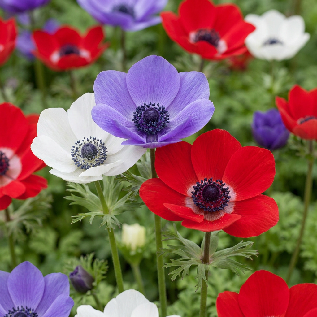 Kronen-Anemone Mischung – Anemone coronaria de Caen online kaufen | 60 bis 240 Knollen, leuchtende Schnittblume – Wurzelwerk Design