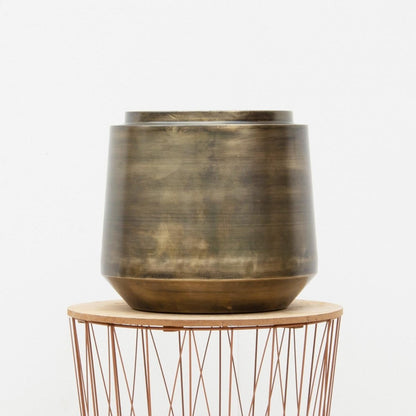 Topf Indigo Vintage Gold D33 x H31 - Wurzelwerk Design