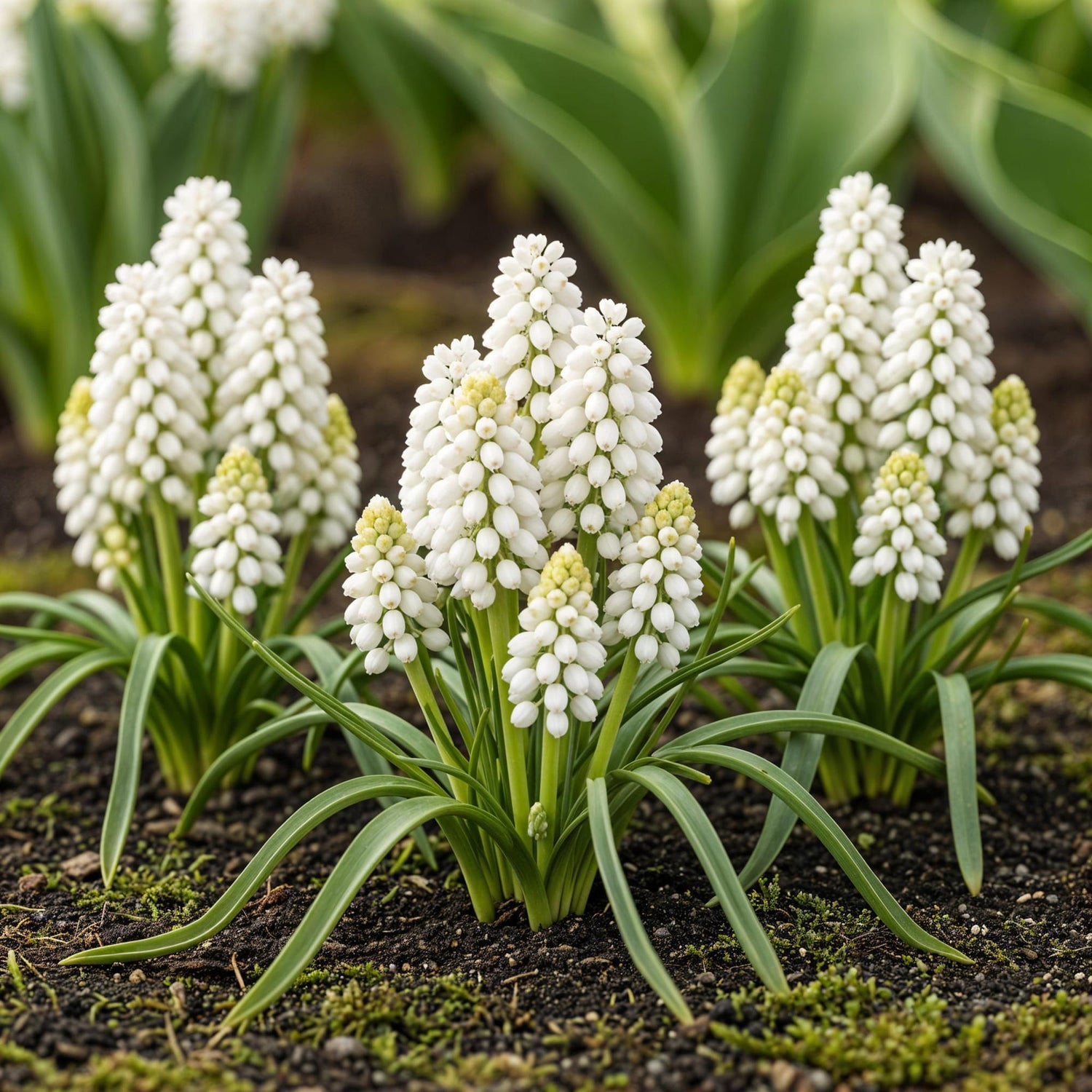 Everspring Muscari White Magic Blumenzwiebeln, 50 Stück, weiße Blüten, Zwiebelgröße 6/7, XXL Pack, Pflanzendekoration