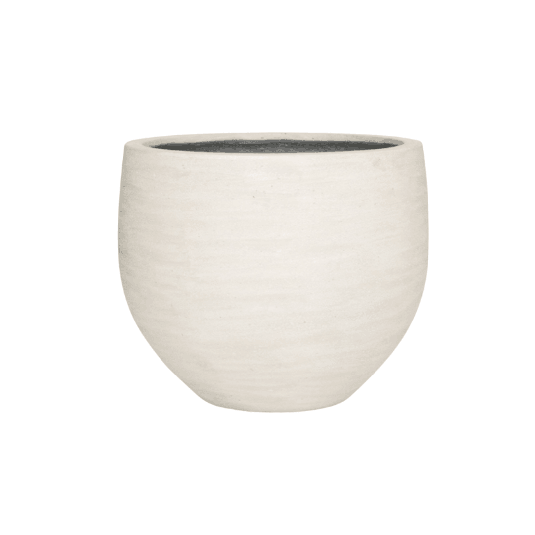 Pflanztopf „Jumbo Orb“ – Elfenbein gewaschen – D69 × H57 cm – Stilvoller XL - Pflanzkübel für Indoor &amp; Outdoor - Wurzelwerk Design