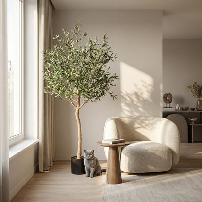 Künstlicher Olivenbaum von Everspring, Olea europaea, 115–180 cm, detailreiche grüne Blätter, realistische Pflanze für Innen- und Außenbereich
