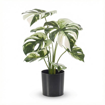 Künstliche Monstera Pflanze im Topf, 40 cm hoch, Everspring, mit grünen Blättern, ideal für Dekoration und Raumgestaltung