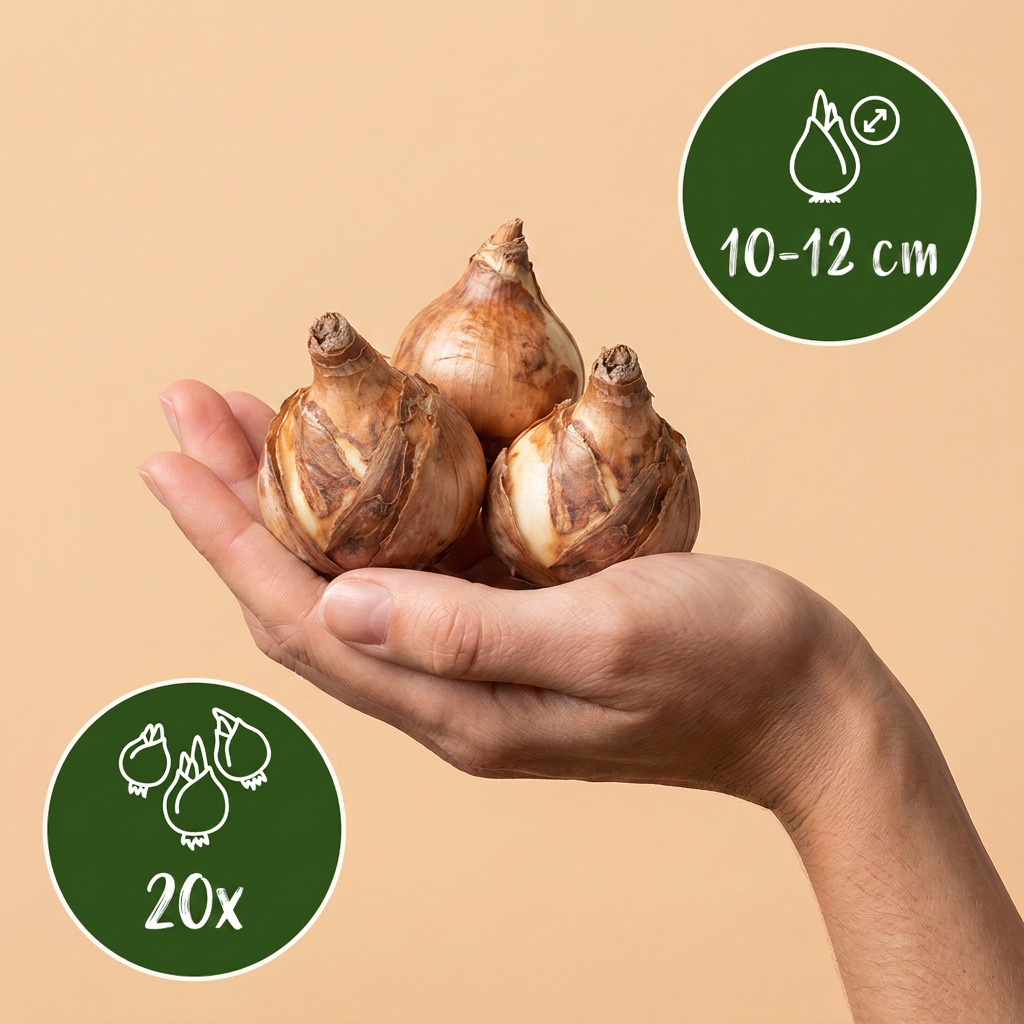 Gefüllte Narzisse Replete – Narcissus online kaufen | 20 bis 80 Blumenzwiebeln, weiß-apricot &amp; gefüllt – Wurzelwerk Design
