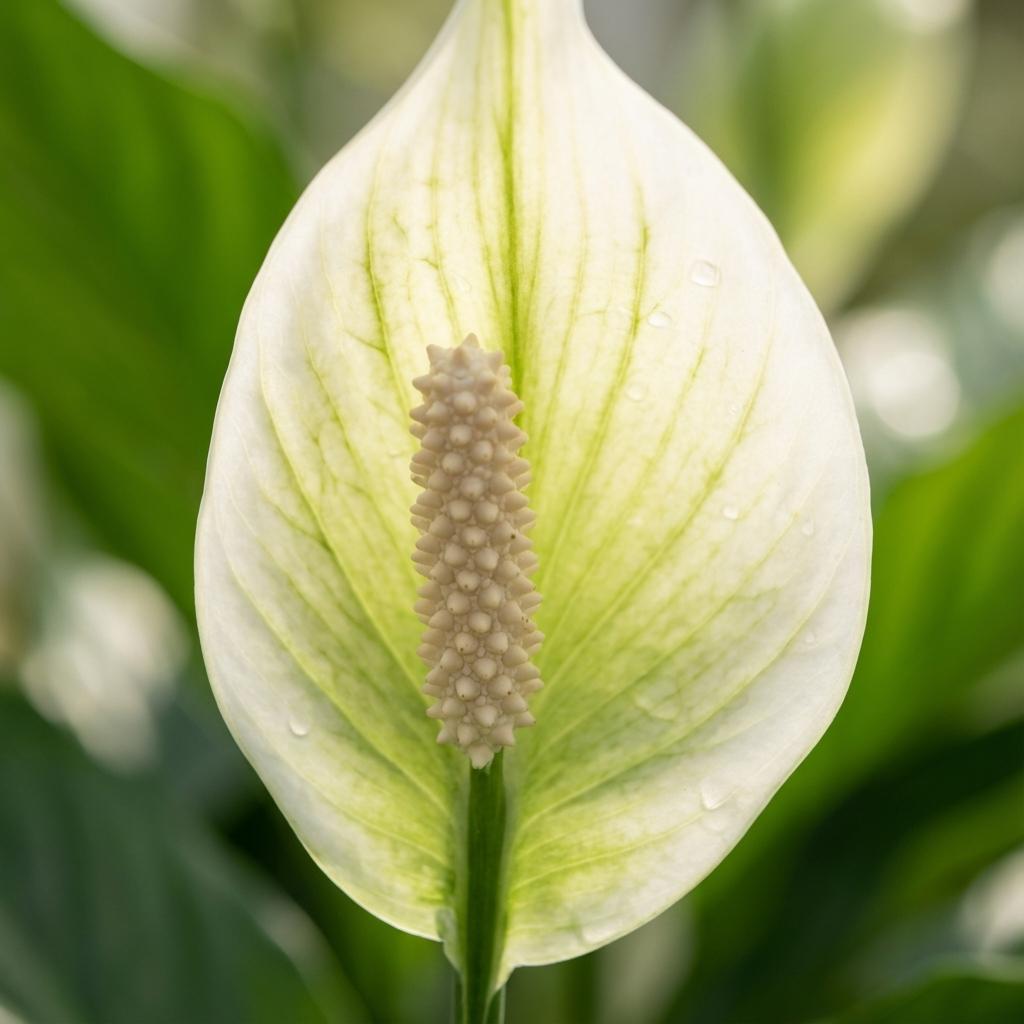 Everspring Spathiphyllum Pflanze, 12 cm Durchmesser, 35-40 cm hoch, grüne Blätter und weiße Blüten in Topf.