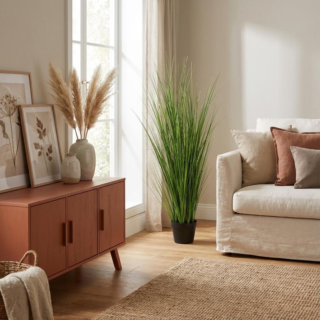 Everspring Kunstpflanze Onion Gras, 130cm hohe, realistisch aussehende Pflanze für Dekoration im Innenbereich