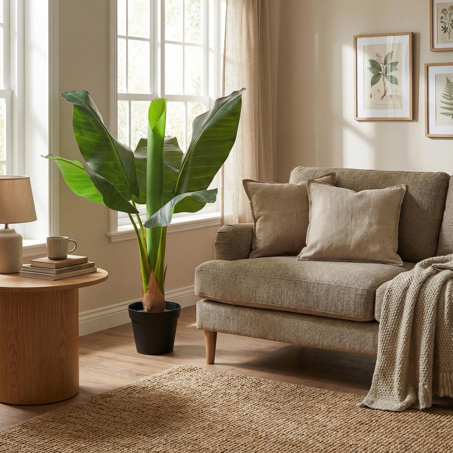 Künstliche Bananenpflanze Musa von Everspring, 80cm, 150cm oder 180cm, detailreiche grüne Pflanze für Dekorationszwecke
