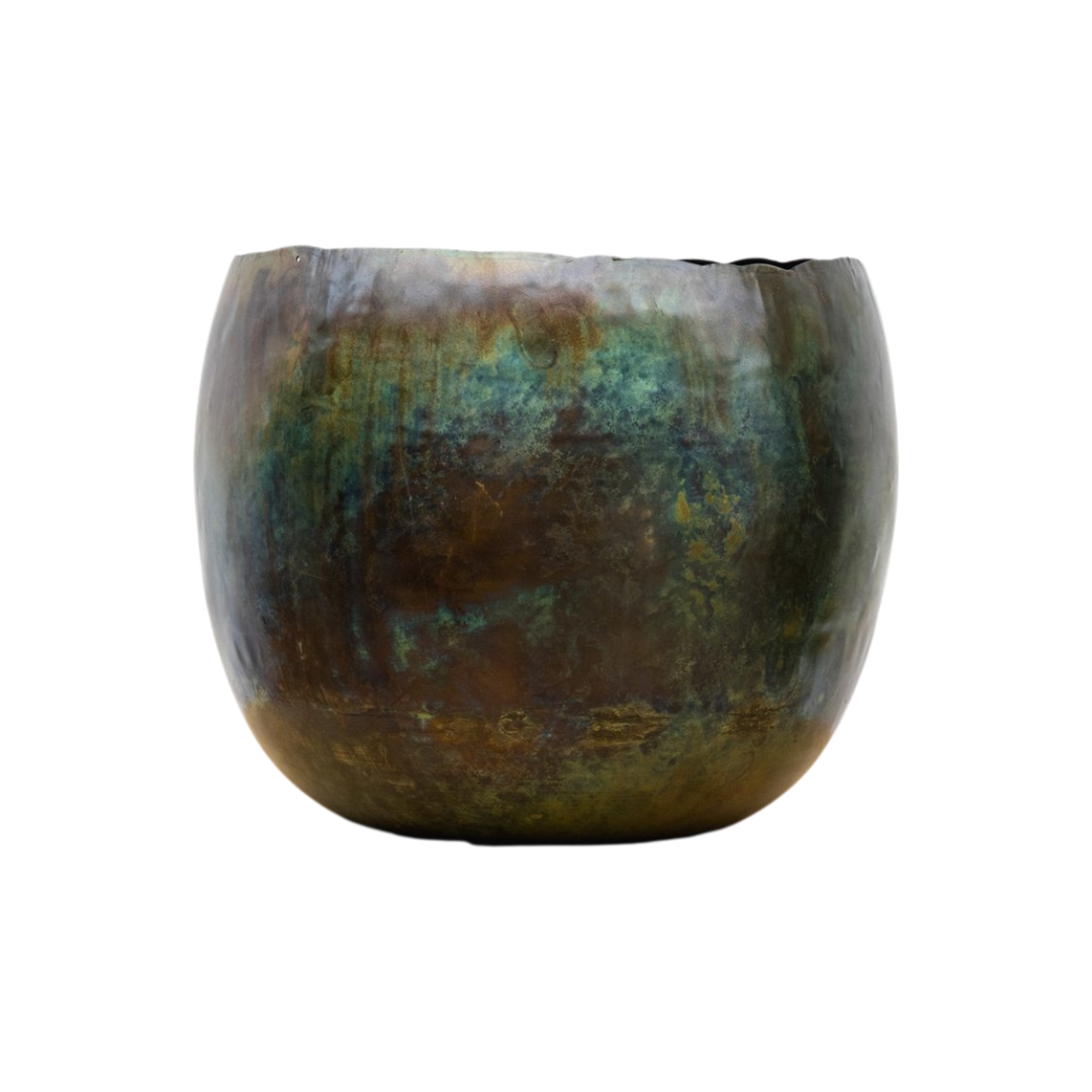 Everspring Vintage-Ellen Topf in Grün, in verschiedenen Größen D25xH19, D30xH25, D38xH31, mit runder Form und dekorativem Design