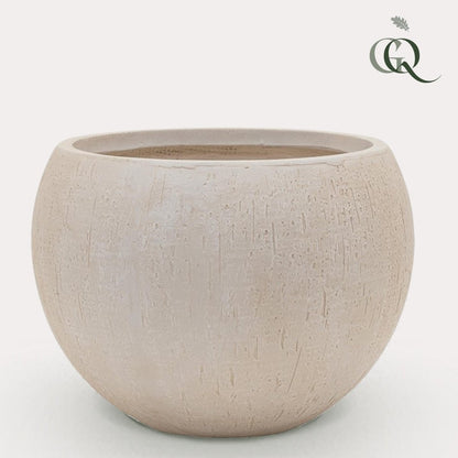 Pot - Beige - Raindrop Globe - XXL - H40 W55 - Wurzelwerk Design