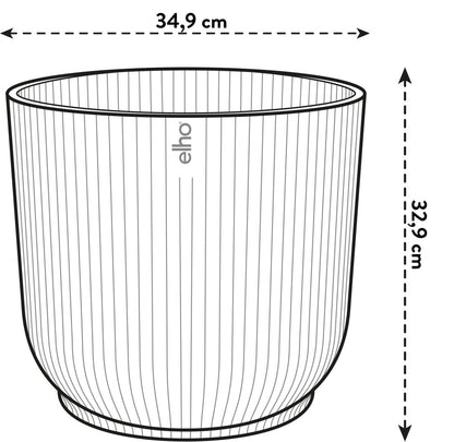 Topf elho Vibes Fold Round blau - mit Rollen - D35 x H33 - Wurzelwerk Design