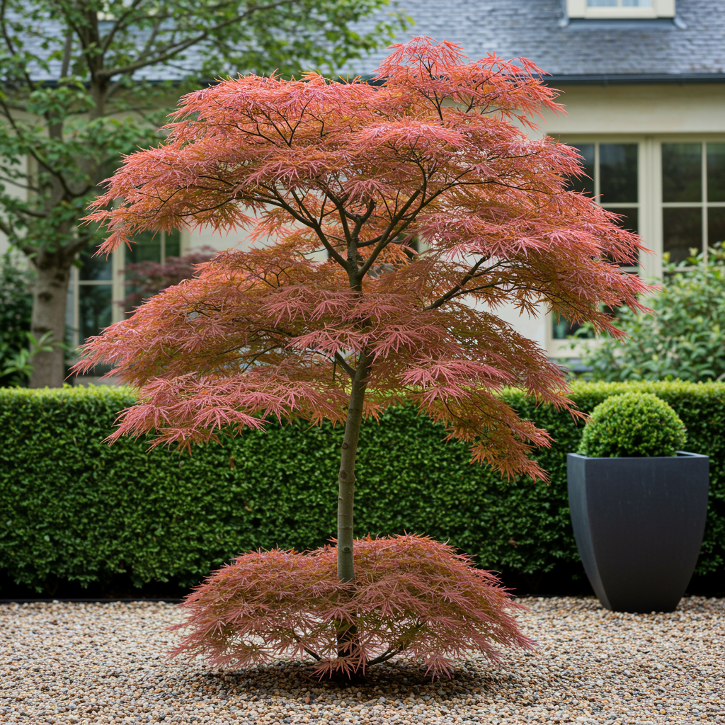 Japanischer Ahorn Jerre Swarts, dunkelrotes Laub, topf 19cm, Höhe 70cm, laubabwerfende Pflanze von Everspring.