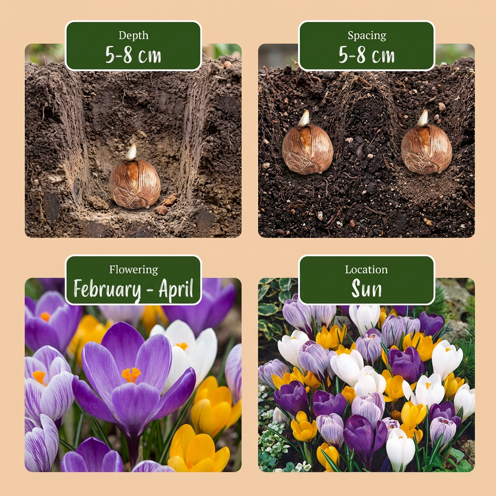 Großblütiger Krokus Mischung – Crocus online kaufen | 60 bis 240 Blumenzwiebeln, kräftige Farben – Wurzelwerk Design